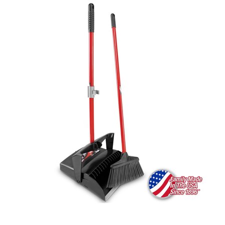 LIBMAN COMMERCIAL Premium Lobby Broom And Dust Pan Set Open Lid, 2PK 1194